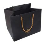 CMYK Personalised Black Shopping Takeaway Paper Bags For Food Delivery
