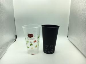 Quality 500ml disposable PP Plastic Cup with lids , Printed Plastic Cups wholesale