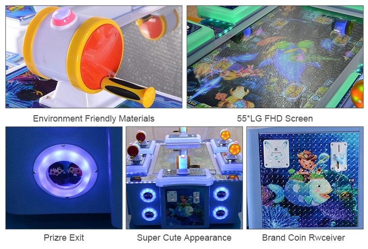 Interesting Child Fishing Arcade Game Machine With HD LCD Screen Virtual Reality