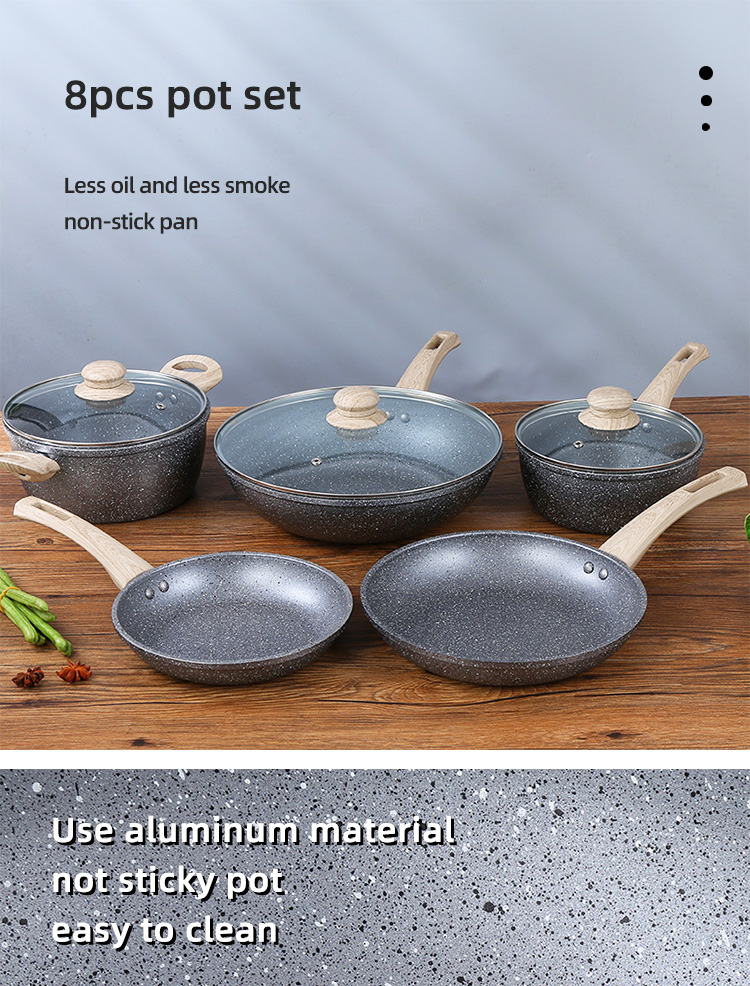 Maifan Stone Non Stick Aluminium Cookware Sets With Lid Customized Logo
