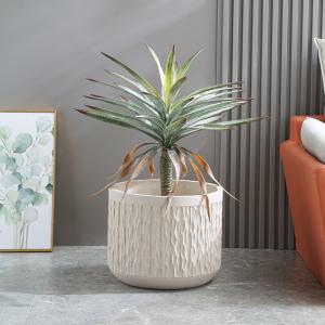 Quality Frost Resistant Patio Fiber Clay Planters Round Shape wholesale