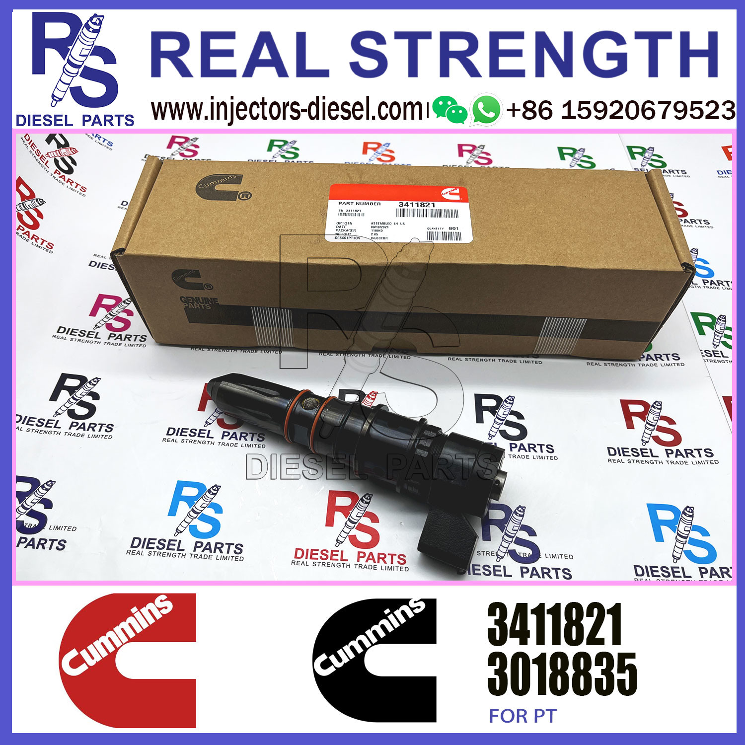 Original Spare Parts For Cum-Mins M11 Engine Fuel Injector 3411821