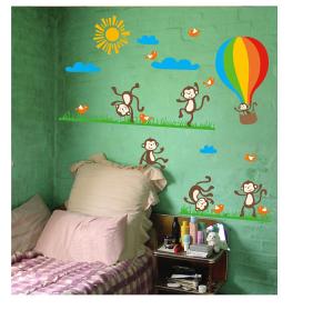 Quality Monkey Removable Wall Stickers Pvc Waterproof For Living Room wholesale