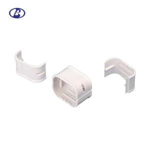Quality 130mm White PVC Split Air Conditioner Pipe Cover Joint Decorative Duct Kits Straight Coupling wholesale
