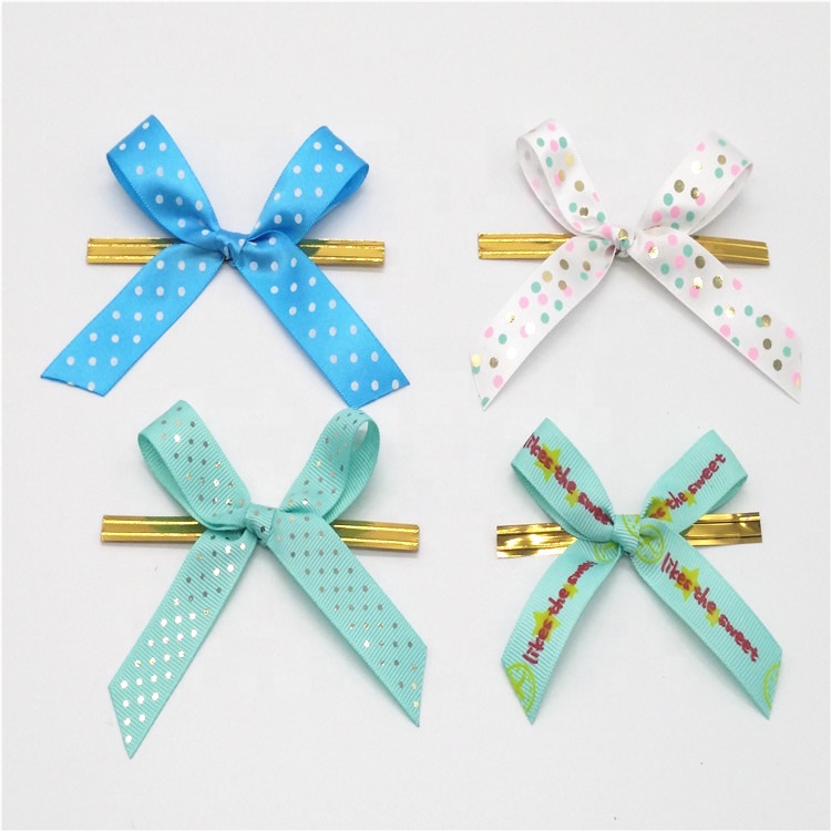 Colored Small Ribbon Bows 100% Polyester Material Handmade Artworks