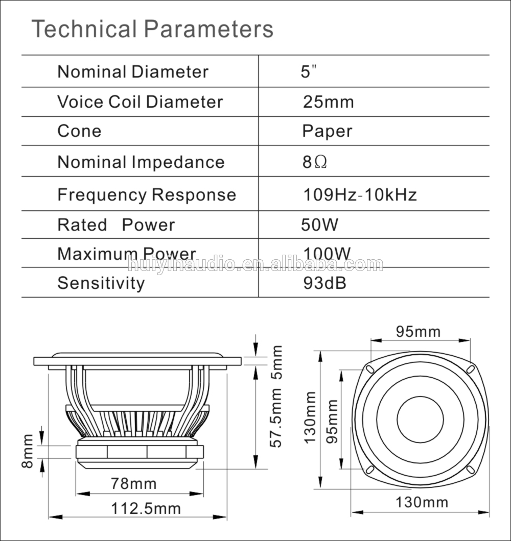 5 inch Neodymium midrange speaker for pro audio