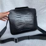 Exotic Real Alligator Skin Men Single Shoulder Bag Authentic Real Crocodile