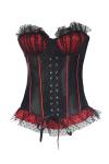 Sexy dress up black and red corset with hot lace