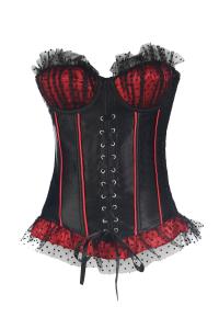 Quality Sexy palace style bustier corset with lace black wholesale