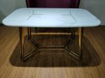 Home Room 130*80*76cm Wrought Iron Marble Table