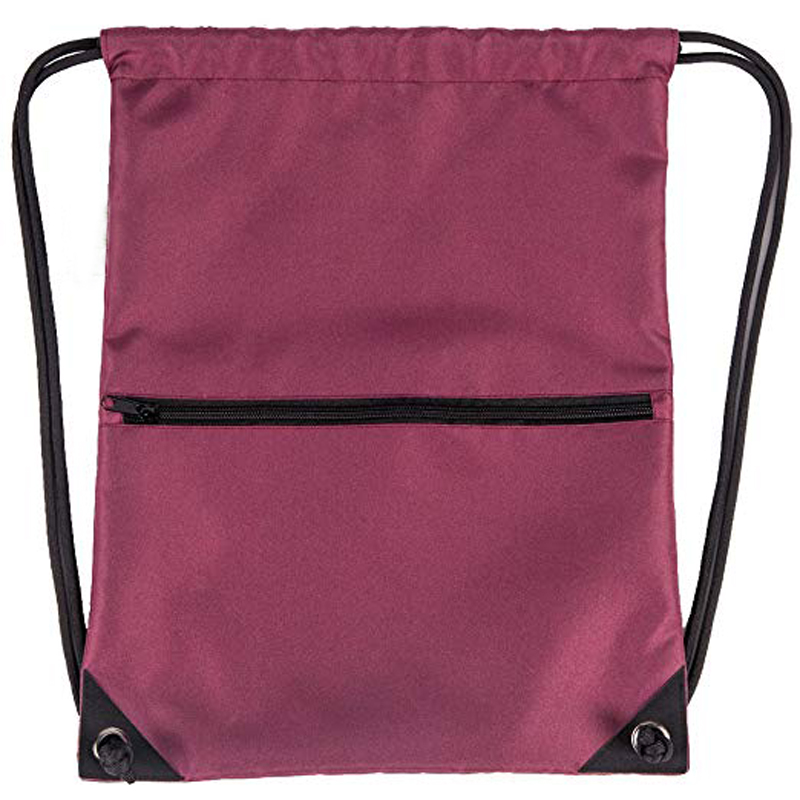 Sport Small Mesh Drawstring Bags Blank Custom Printed Logo With Outside Pocket