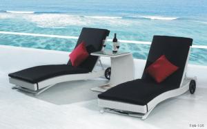 Quality Popular garden sun lounger rattan chaise lounge wholesale