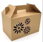 Recycled Corrugated Packaging Box Brown Kraft Hollow Carved Design Gift