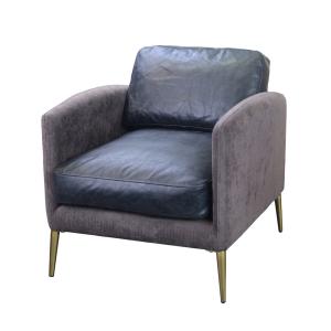 Quality L77cm Metal Legs Single Seater Leather Couch Real Leather Chair wholesale