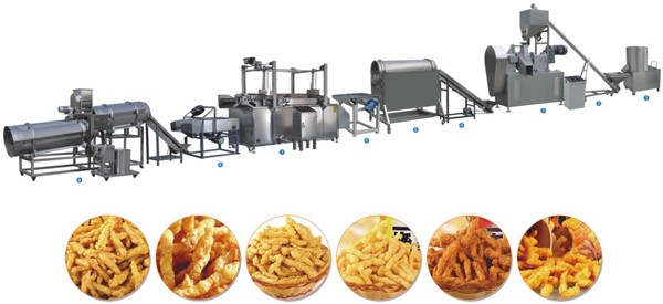 SS304 SS201 Automatic Extrusion Kurkure Snack Machine Semi Fully Automatic