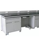 Polypropylene Laboratory Island Bench Stainless Steel Wood Lab Workstation Bench