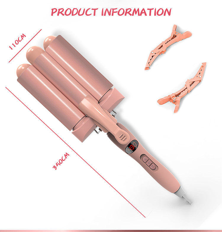 78W 3 Barrel Hair Curler Reduce Frizz And Damage Customized Color