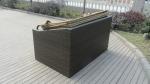 Square Resin Wicker Lounge Bed , Balcony / Garden Cane Daybed