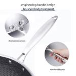 Custom OEM/ODM Kitchen Honeycomb Frying Pan 18/8 Stainless Steel Frypan Non