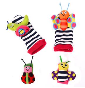 Quality Adjustable Kids Plush Toys Wrist Ring Bell Puzzle Toy Socks wholesale