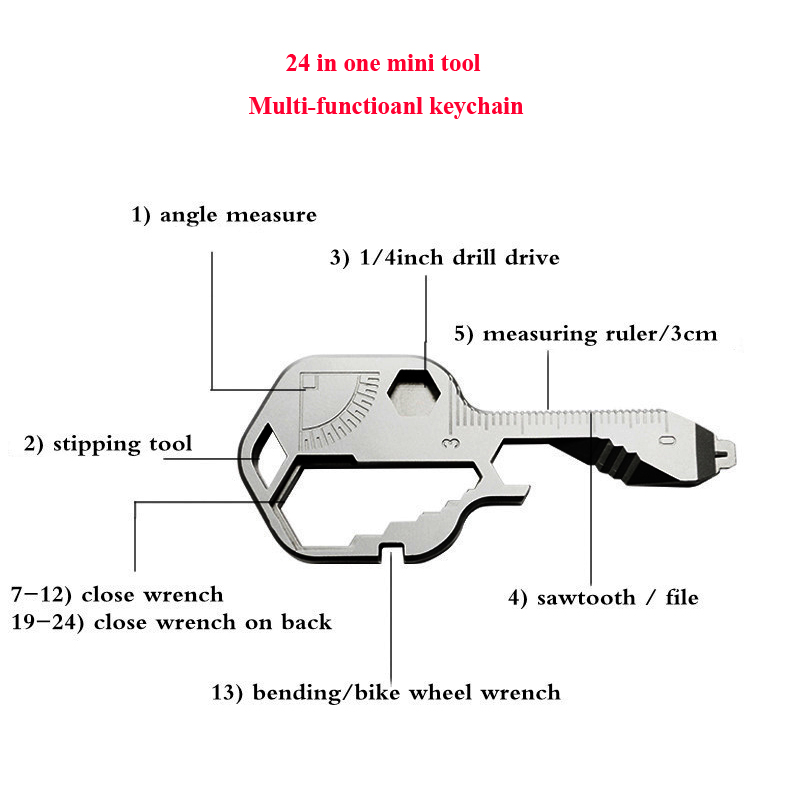 MIM Injection Molding Mini Outdoor Survival Tool Keychain Custom