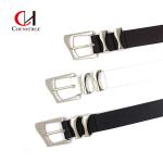 Black Ladies Leather Belt Irregular Metal Needle Buckle Custom Logo