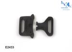Black Color Logo Embossed Metal Side Release Buckle For Pants , Jeans