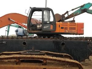 Quality Dredging Works Amphibious Pontoon , Undercarriage Parts With Spud Pile wholesale