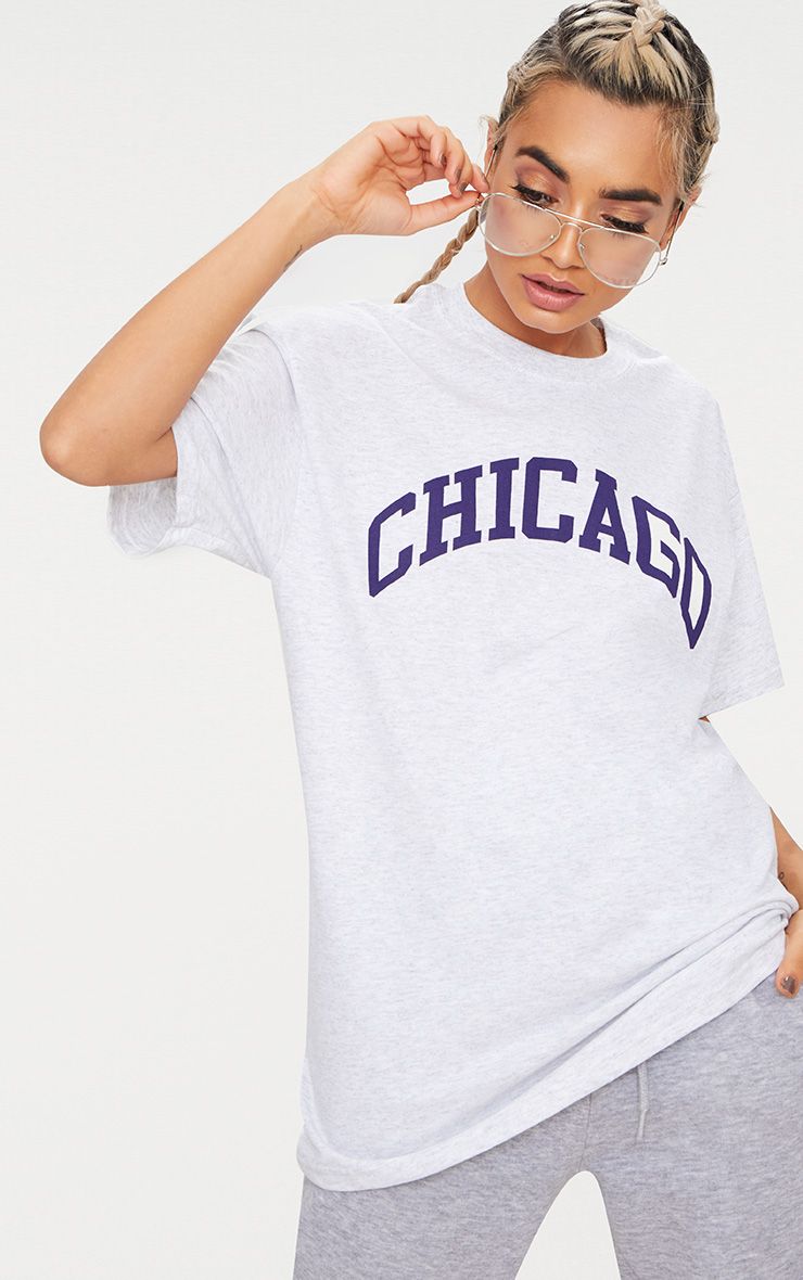 Chicago plus size women T shirt grey