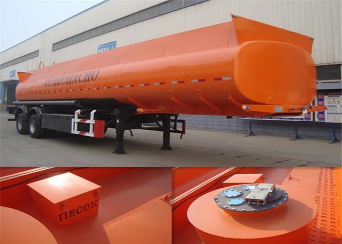 Carbon Steel Diesel Tank Semi Trailer , 45000 L Gasoline Tank Trailer For Transport