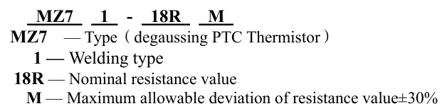 Degaussing 18 OHM Positive Temperature Coefficient PTC Thermistor MZ71-18RM 2