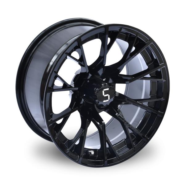 Shuran 14 Inch Golf Cart Wheels And Tires Machined/Gloss Black Wheel 4/101.6
