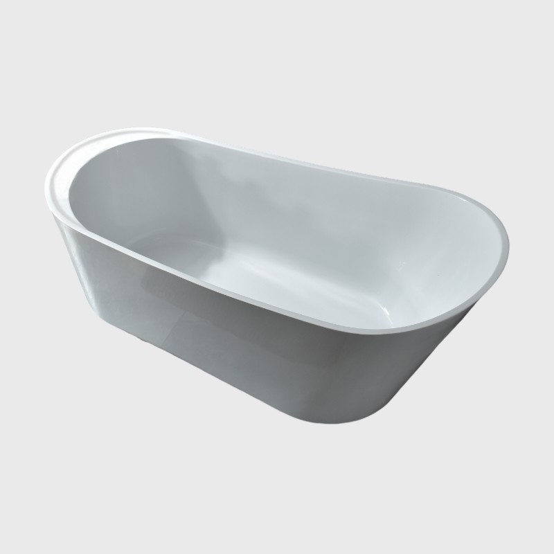 Freestanding Corner Soaking Bathtub White Acrylic Wall Type With Overflow Drainer