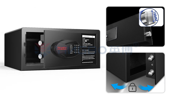 Dual Alarm Steel Security Hotel Safe Box H200 With Digital Keypad