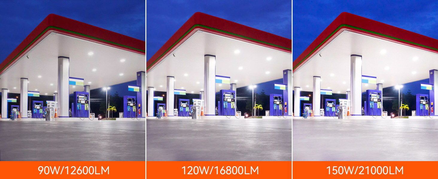 100W Square Gas Station Light IP65 With Adjustable Power / Color Temperature