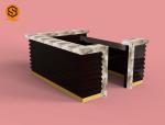 Non Porous Solid Surface Bar Counter Square Reception Desk