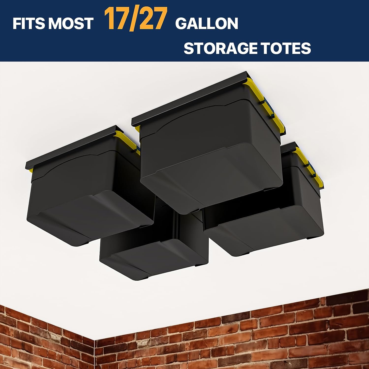 Totes Ceiling Storage Racks for Bins, Overhead Garage Storage Rack Heavy Duty Ceiling Container Bin Rack