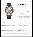 KINYUED Brand Full Hollow Surface Skeleton Couples Stainless Steel Strap Watches