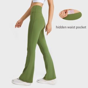 Quality Flared Leg Pocket Yoga Pants Women High Wasit Leggings With Hidden Pocket wholesale