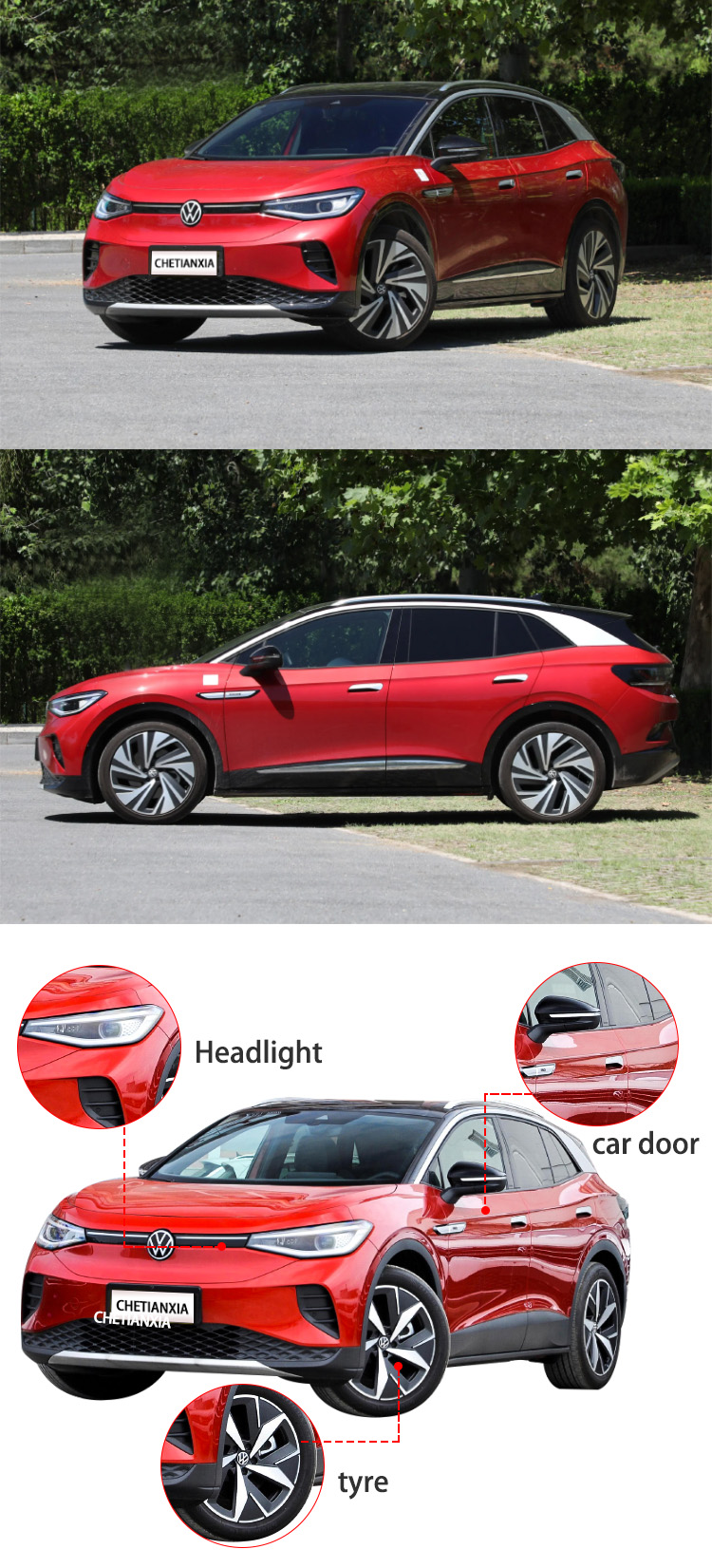 Modern Used Compact SUV 150KW Sustainable Electric Cars For Volkswagen
