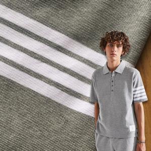 Quality Elastic Cotton Pique Fabric Clear Line 175g Striped Abrasion Resistant Texture wholesale