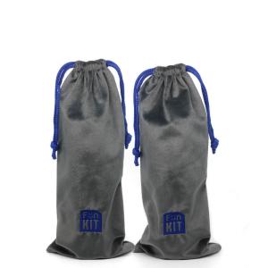Quality 10x15cm Velvet Fabric Drawstring Gift Bags Logo Embroidered wholesale