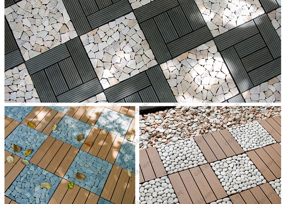 Rapid Installation Garden 23mm Diy Decking Tiles UVproof Wpc Exterior Cladding