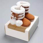 Amazon hot Fluff ball Winter snow warm boy and girl indoor toddler shoes baby