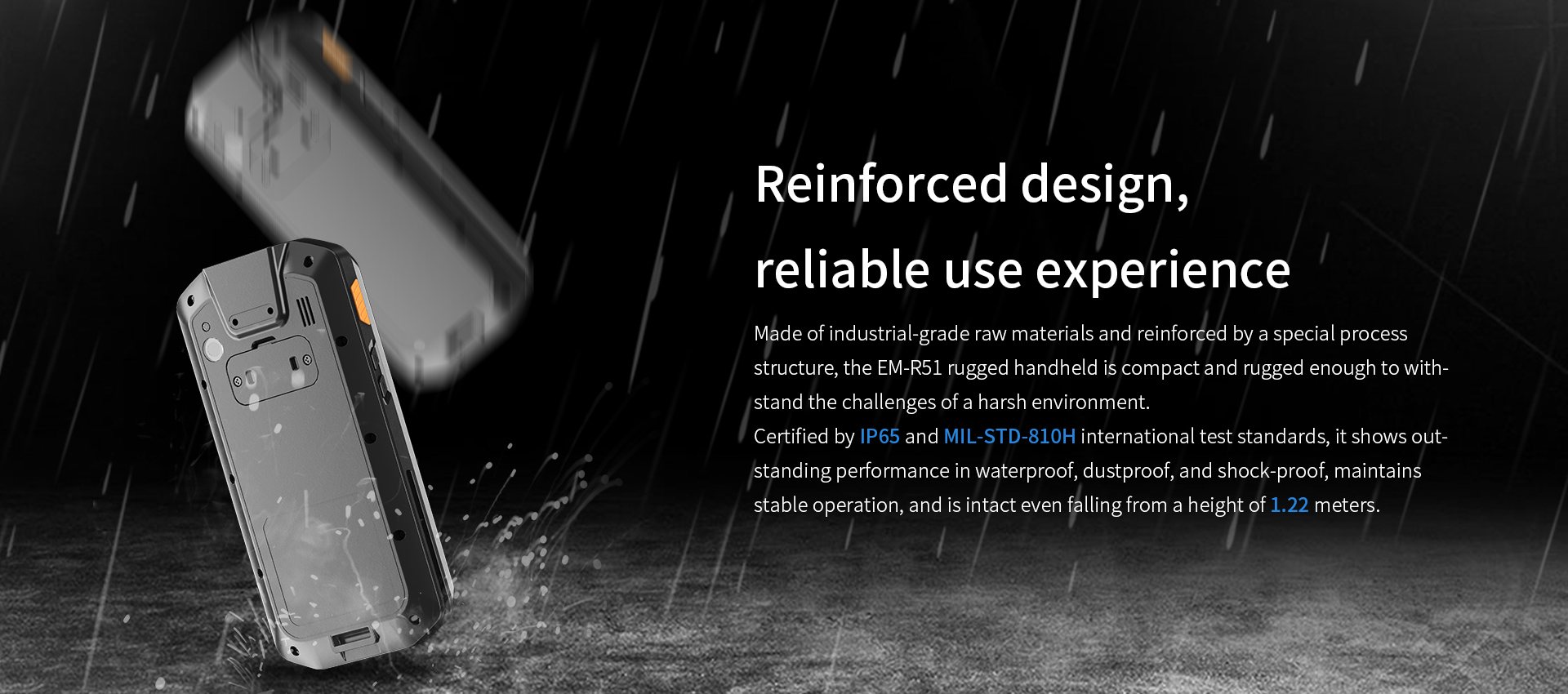 IP65 Ruggedness Rugged Handheld PDA with 2D Scanner 5-Inch Screen RK3568 CPU and 4GB RAM