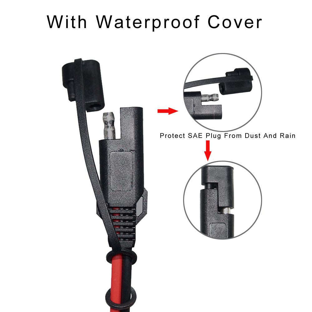 DIY Automotive Solar SAE Extension Cable 18AWG 2 Pin Quick Disconnect