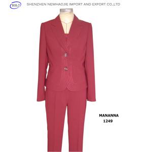 Quality Red slim fit designer ladies pants suits wholesale