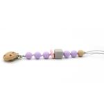Beech Wooden Chewable BPA Free Silicone Teething Beads Pacifier Chain