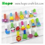 Natural Wood Color Solid Wooden Clothpins Clips Pegs with Animal Fruit Christmas