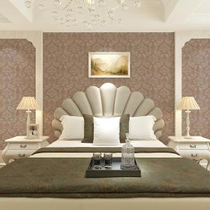Quality Wet Embossed Non Pasted Bedding Room European Style Wallpaper 0.53*10m wholesale